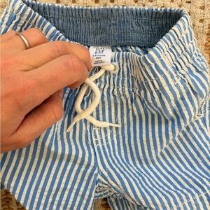 GAP Kids Light Blue and White Striped Shorts